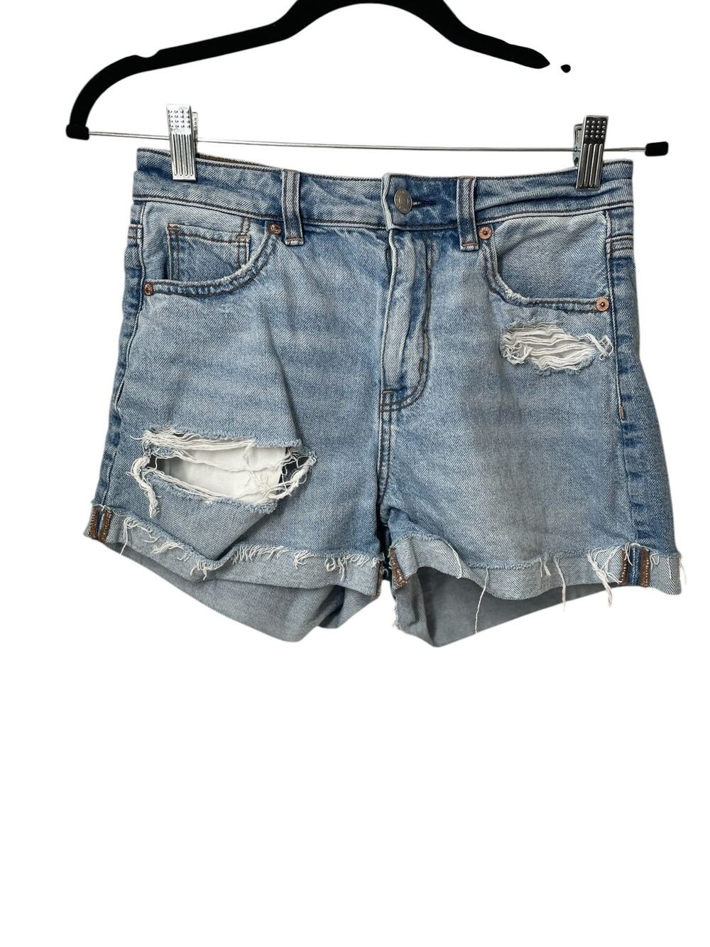 American Eagle Mom Short Jeans Jorts Denim Strigid Cotton Size 0 boho